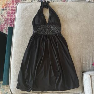 Macy London beaded petite halter dress
